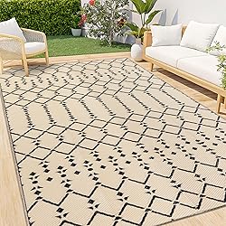 Smiry Outdoor Rug 9x12 ft, Waterproof Reversible