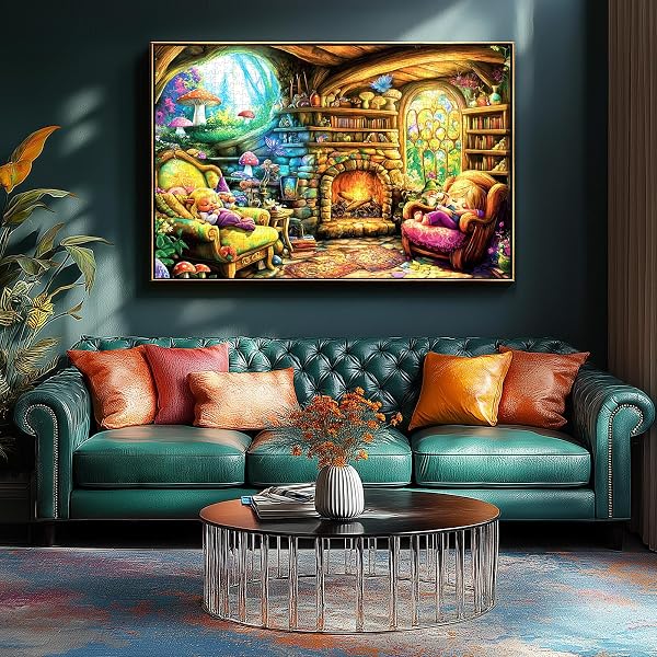 ELF MUSHROOM HOUSE 1000 PIECE PUZZLE FOR ADULTS, FUN PUZZLES FOR ADULTS 1000 PIECES WITH HD PRINT POSTER, 27.5″ X 19.7″ DUST FREE, FOR GIFTS BIRTHDAY HOLIDAY PARTY FAMILY GAMES LOVERS