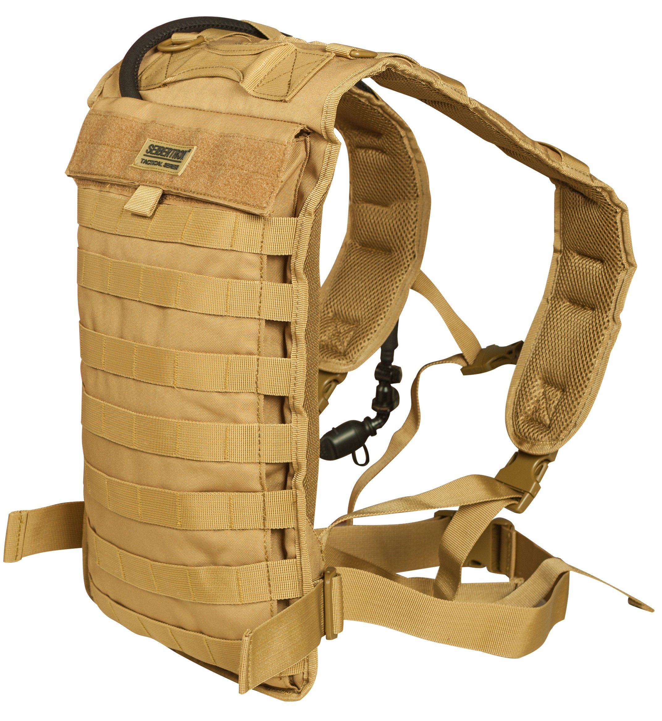Seibertron Tactical Molle Hydration Carrier Pack Backpack Great for Outdoor Sports of Running Hiking Camping Cycling Motorcycle Fit 2L or 2.5L water bladder (not included) Khaki