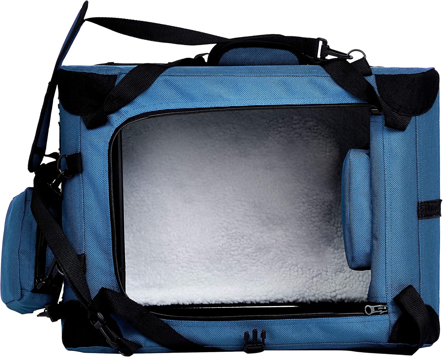 Amazon Basics Premium Folding Portable Soft Pet Crate 53 cm, BLUE BigaMart