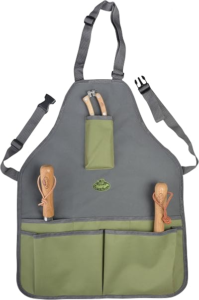 Esschert Fallen Fruits Garden Tool Apron - Grey, Water-Resistant GT86