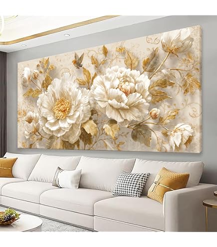 Amazon.com: Wall Art Modern Flower Artwork Paintings White Blossom
