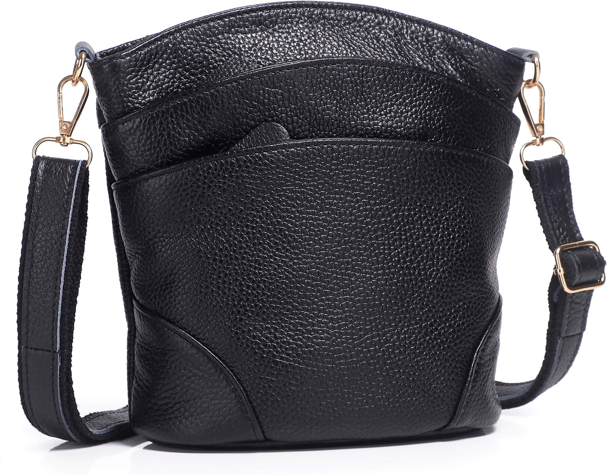 Leather Crossbody Bags for Women, Pocketbooks Purses and Handbags Ladies' Small Multi Pocket Light weight Shoulder bag