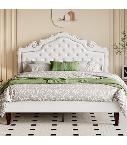 Amazon.com: ACME Furniture Queen Bed, Velvet and Antique