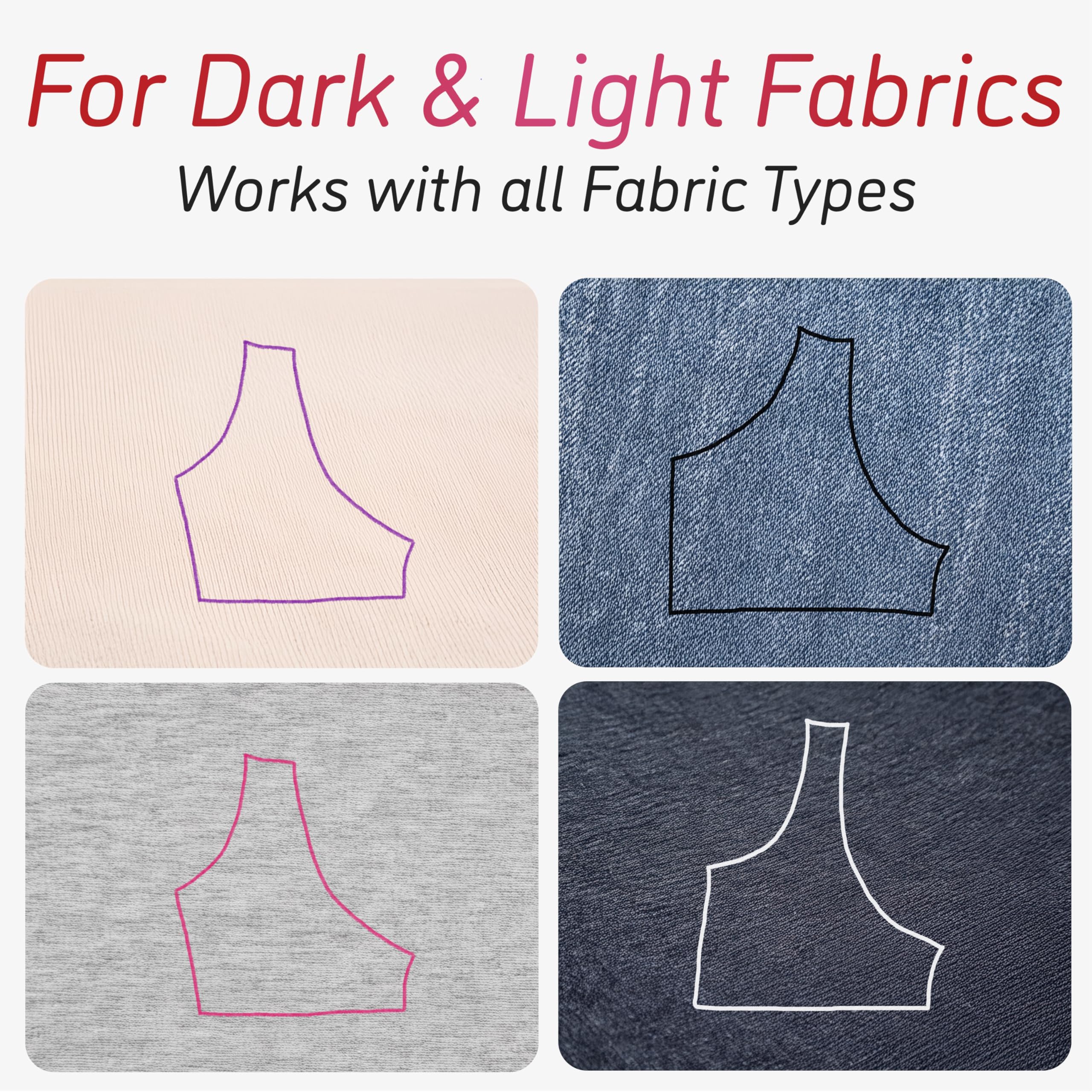 Lange & König Heat Erasable Fabric Marking Pens for Sewing - 4 Pens + 8 Refills - Sewing Supplies Quilting Supplies Sewing Accessories Embroidery Supplies Pen Tailors Chalk Fabric Chalk Alternative