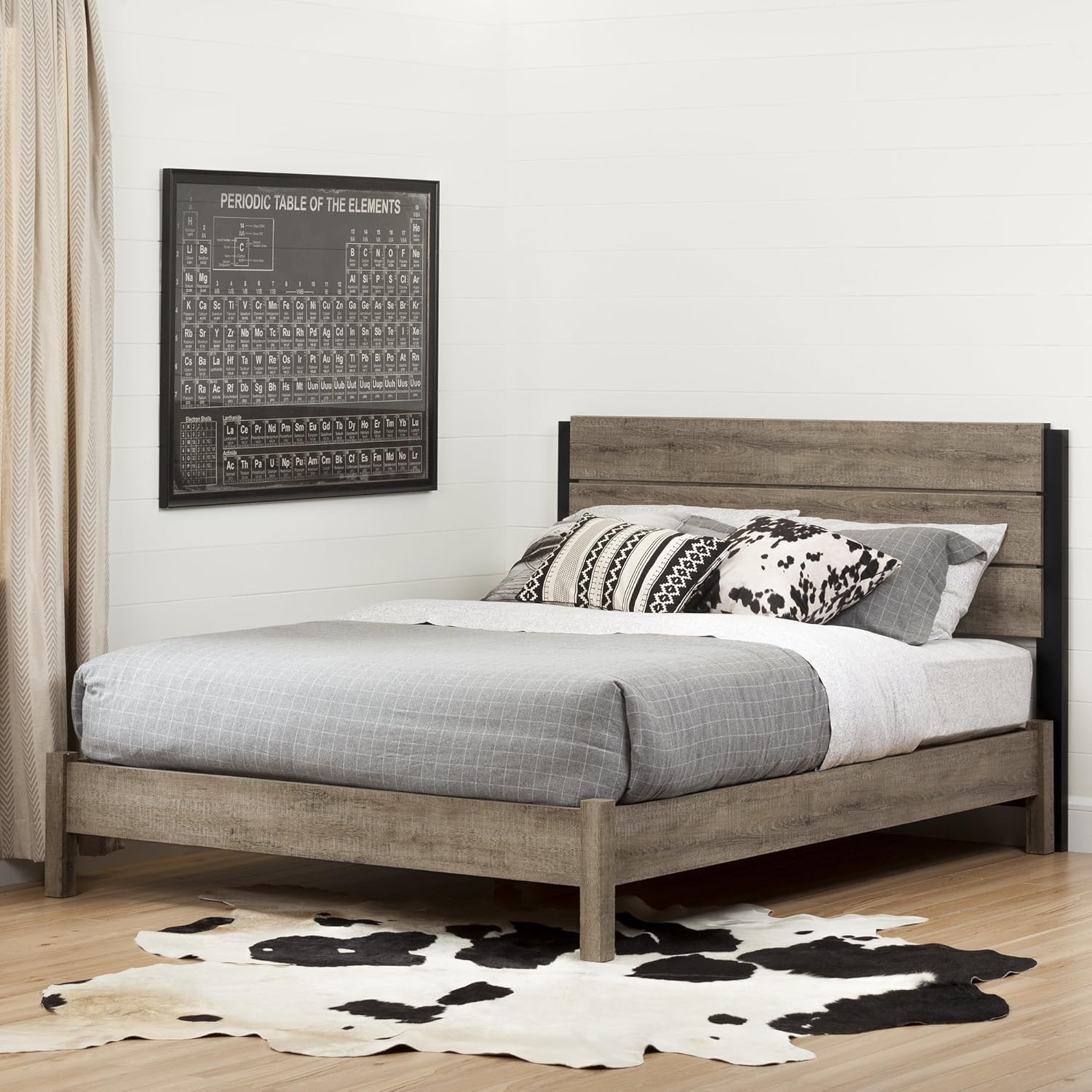 Amazon South Shore Munich Platform Bed 60 on Legs Weathered