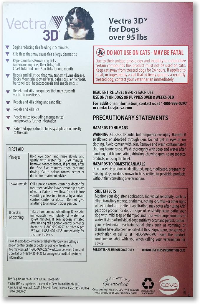 vectra 3d for dogs over 95 lbs