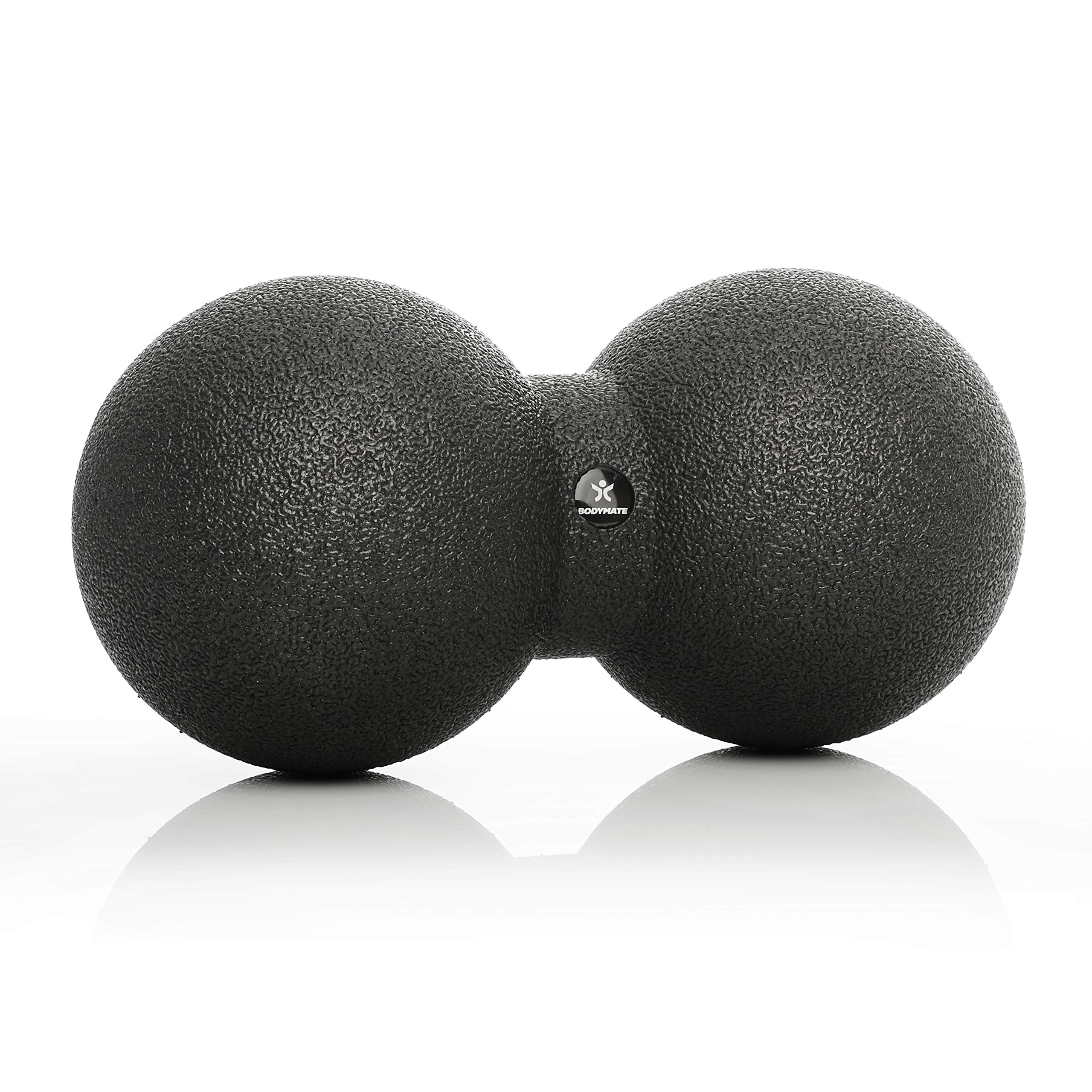 BODYMATE Larger Black self-Massage Duo Ball for Fascia Training, Diameter 12 cm, Length 24 cm