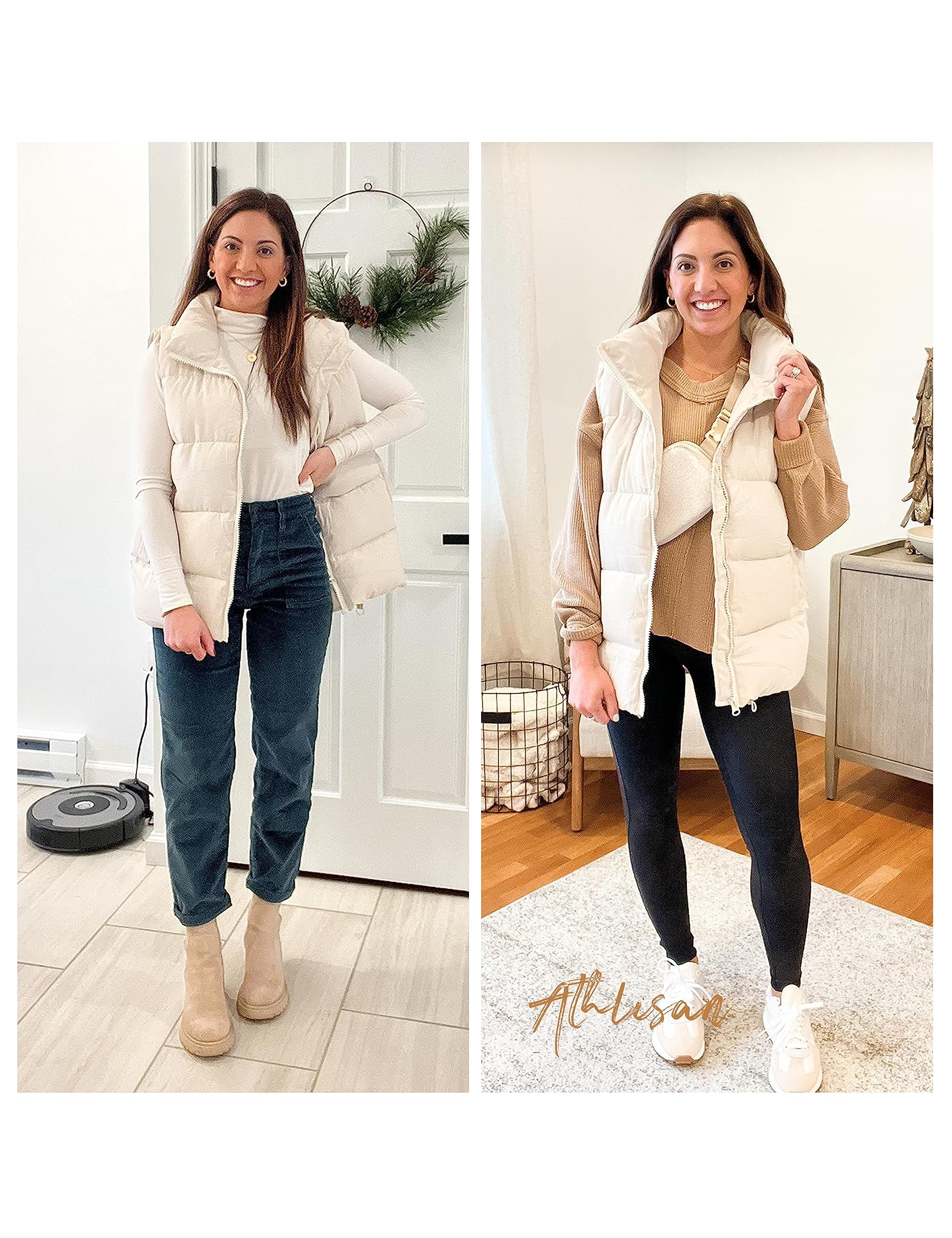 Athlisan Womens Zip Up Puffer