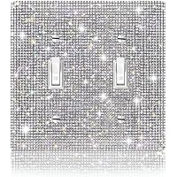 Gaocai Shiny Silver Rhinestones Outlet & Light Switch Cover – Decorative Wall Plate, Single Toggle