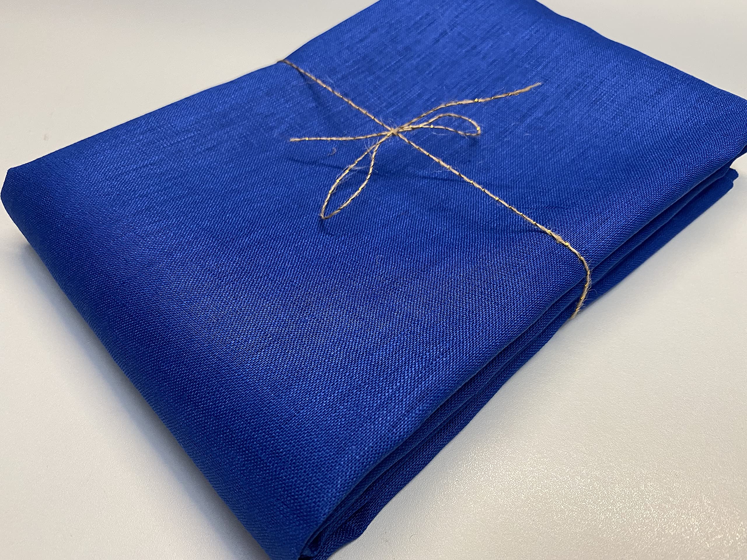 Lightweight Linen Fabric Soft Plain Pure Material Cloth for Home Decor Bedding Clothes Curtains - 140cm Wide Royal Blue (2 Metres)