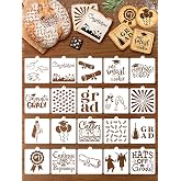 AnyDesign 20 Pcs Graduation Cookie Stencils Painting Stencils Congrats Grad Decorative Cake Baking Templates with Bead Chain for Graduation Party DIY Craft Decor, 4.7 x 5.1 Inch