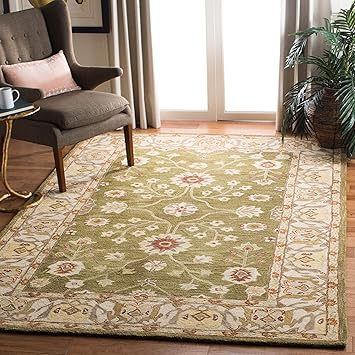 Amazon Com Safavieh Anatolia Collection An562d Handmade Traditional Oriental Moss And Ivory Wool Area Rug 9 X 12 Furniture Decor