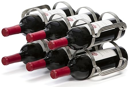 Botellero Para Vino de 6 Botellas - Plata: Amazon.es: Hogar