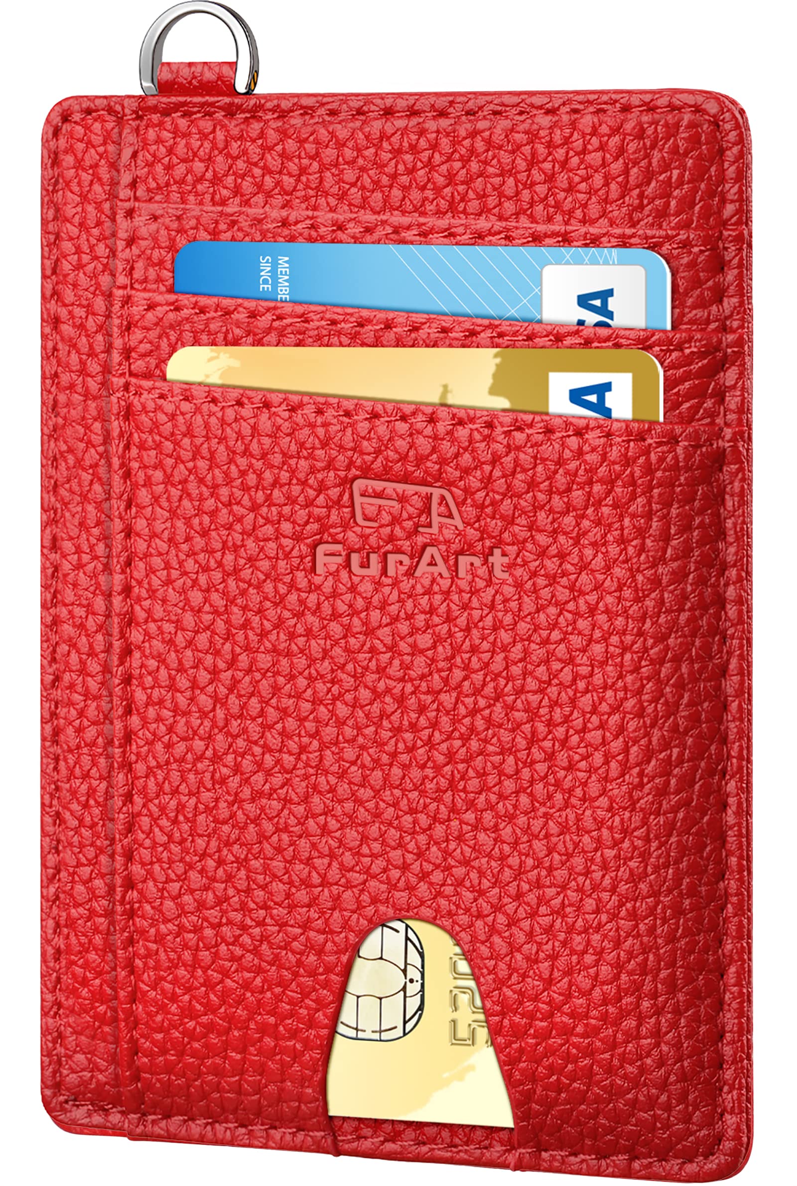 FurArt Credit Card Holder Wallet, Slim RFID Blocking Minimalist Women's Card Wallet