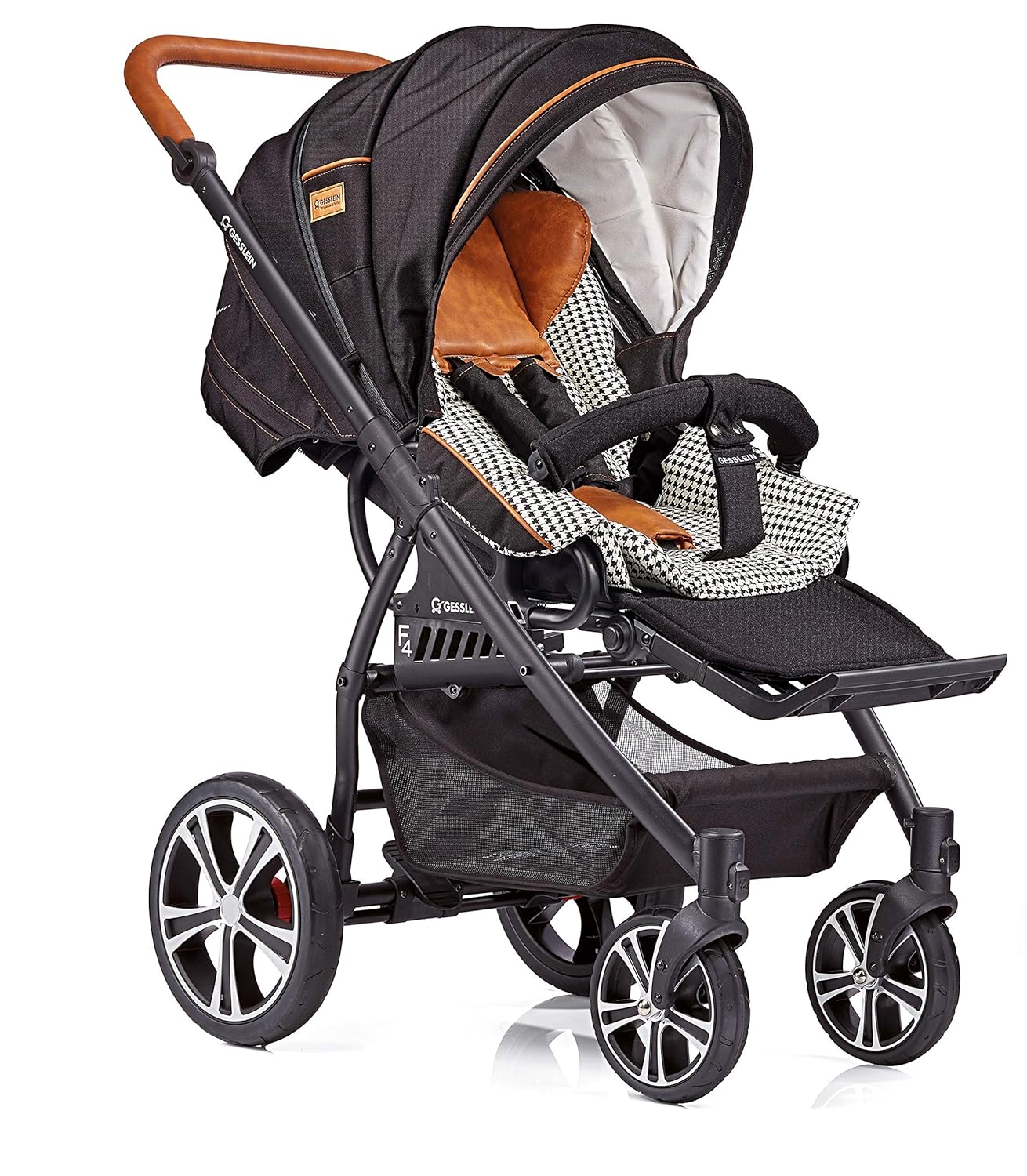 Gesslein 104100131864878 F4 Air Kunstledergriff cognac inklusive C3 Babywanne, mehrfarbig