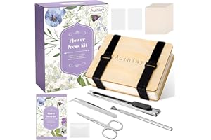 Auihiay Flower Press Kit, 6 Layers 6.3 x 8.3 inches Plant Press Kit, Flower Preservation Kit Including Instructions, DIY Dried Flowers Crafts Flower Pressing Kit for Adults Kids