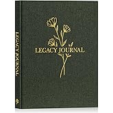 Lanpn Grandparents Legacy Journal Book with Prompts, Tell Me Your Life Story Memory Book to Fill Out, Mom Story Family Memory Book Keepsake Generational Journal, Grandpa Grandma Parents Gift, Green