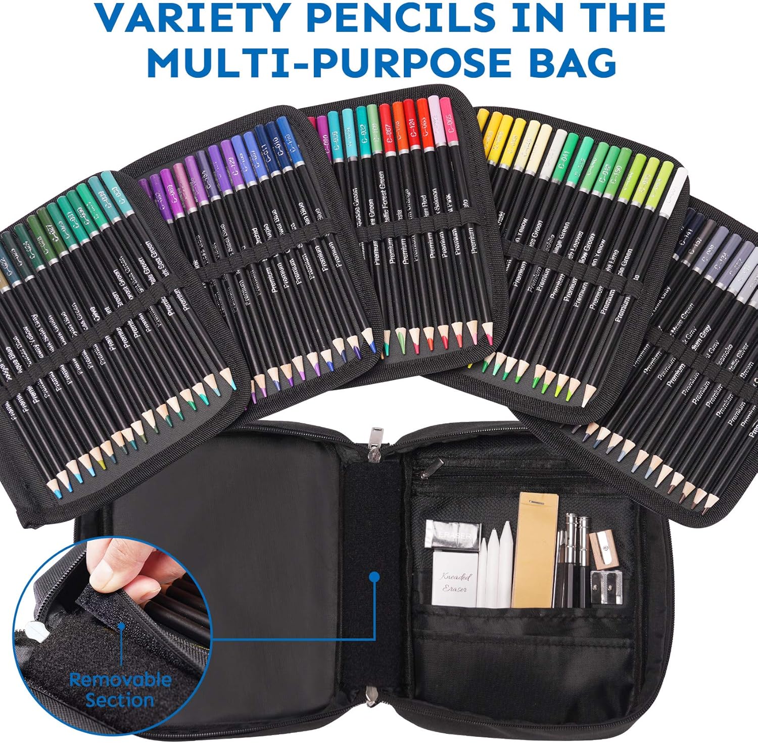 160 Color Artist Colored Pencils Set for Coloring Books,Soft Core, Professional Numbered Art Drawing Pencils for Sketching Shading Blending Crafting,Strong Travel Case for Adults Artists,Art Supplies: Office Products