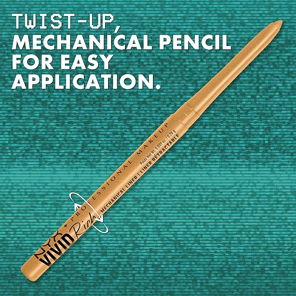 NYX PROFESSIONAL MAKEUP MECHANICAL EYE PENCIL, VIVID RICH MECHANICAL, CREAMY RETRACTABLE EYELINER – QUARTZ QUEEN, WHITE EYELINER