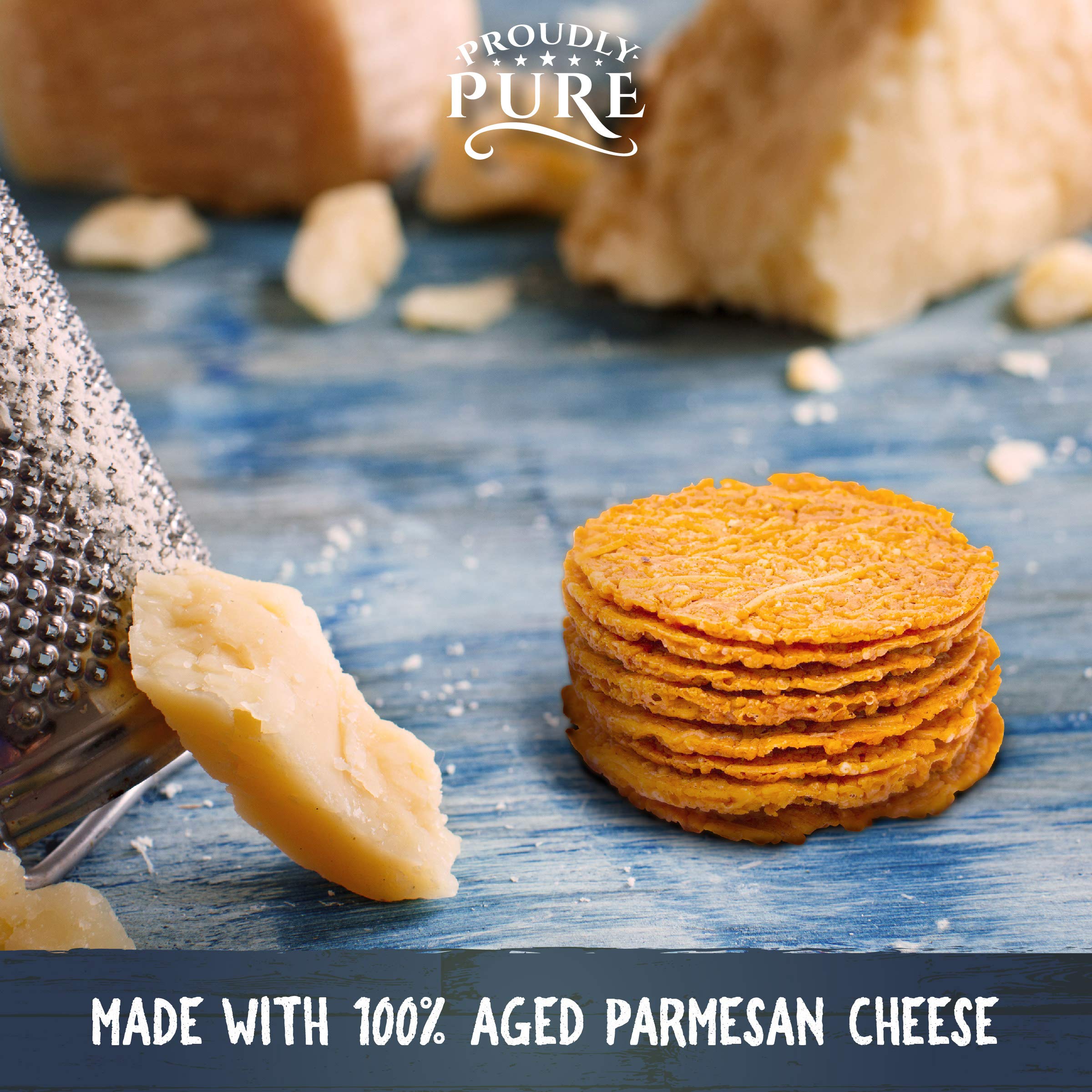 Proudly Pure Parmesan Cheese Crisps Keto Snacks Zero Carb Crunchy