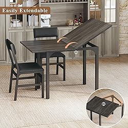 HUAHUU Dining Table Set for 4, Extendable Kitchen