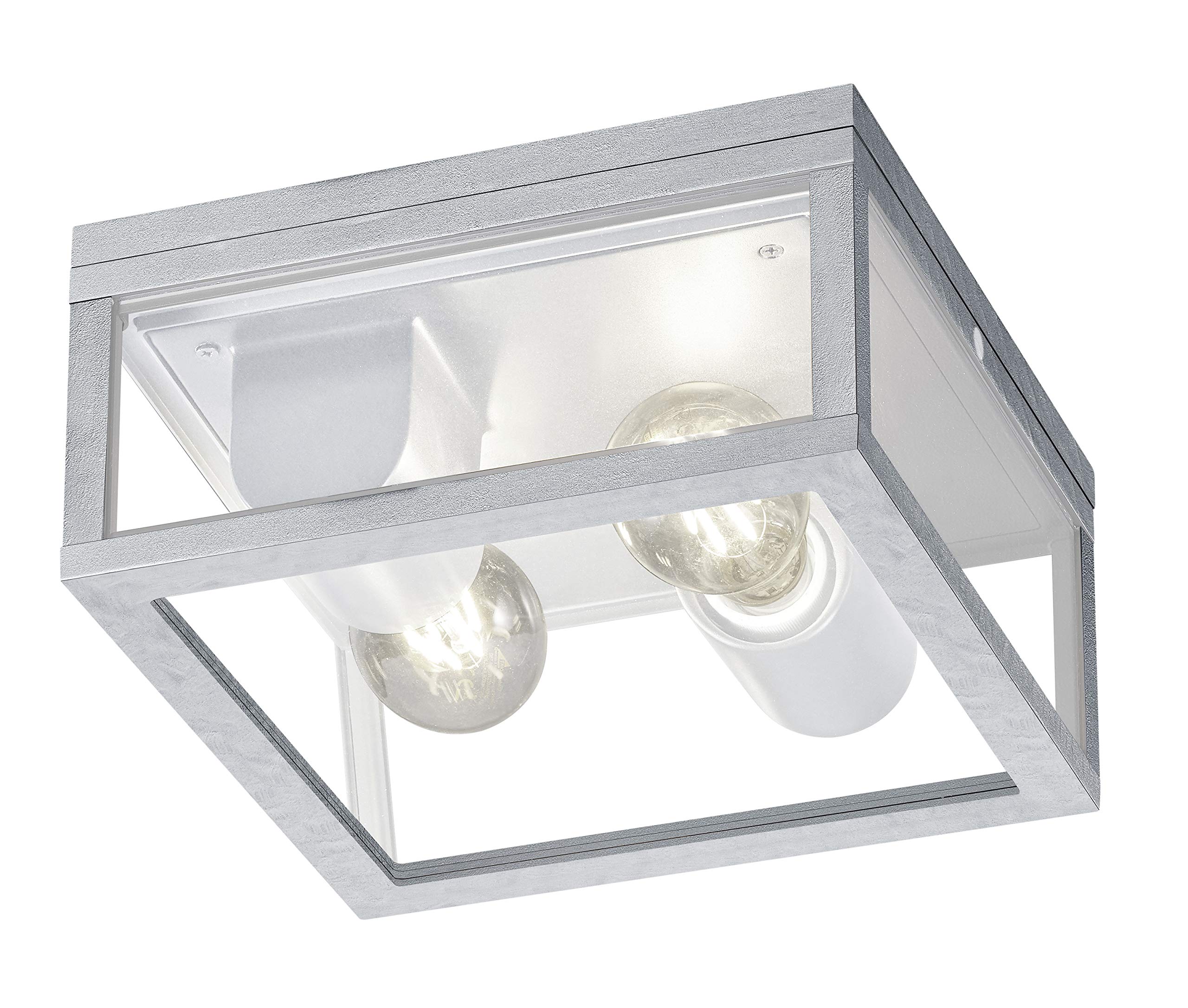 Garonne Trio Lights 601860286 Outdoor Ceiling Light, die-cast Aluminium, zinc-Coloured, excl. 2 x E27