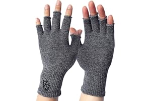 VS VITAL SALVEO VITAL SALVEO Fingerless Recovery Gloves Stretchy Hands Office Unisex Half Finger Typing Texting Circulation Gloves (Pair)