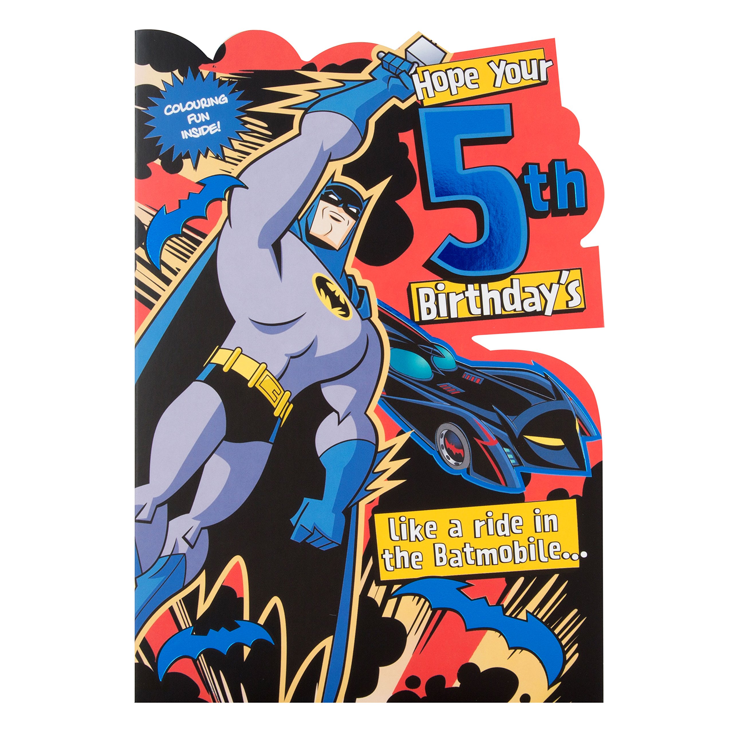 Hallmark Warner Brothers 5th Birthday Card "Batmobile" - Medium