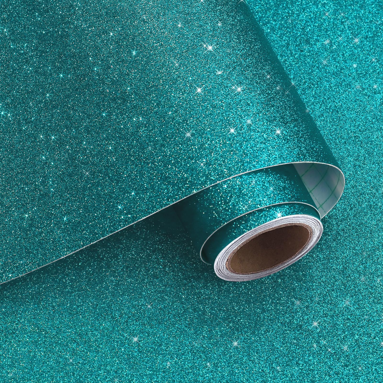 VaryPaper Peel and Stick Blue Glitter Wallpaper 40cmx800cm Glitter Sticky Back Plastic Vinyl Wrap for Furniture Glitter Stick on Wallpaper for Living Room Bedroom Blue Lining Paper for Wall Cabinets