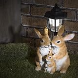 GloBrite Solar Rabbit Family with Lantern Post Light Resin Garden Ornaments view 8