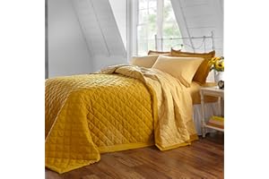 BrylaneHome Bedding BH Studio Reversible Two-Tone Ultra Soft Quilted Bedspread - Twin, Gold Maize