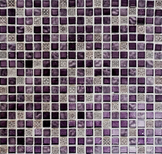 Mosaique En Verre Transparent Violet Mosaique En Cristal Pour Mur Salle De Bain Toilettes Cuisine Revetement De Salle De Bain Revetement De Salle De Bain Amazon Fr Bricolage