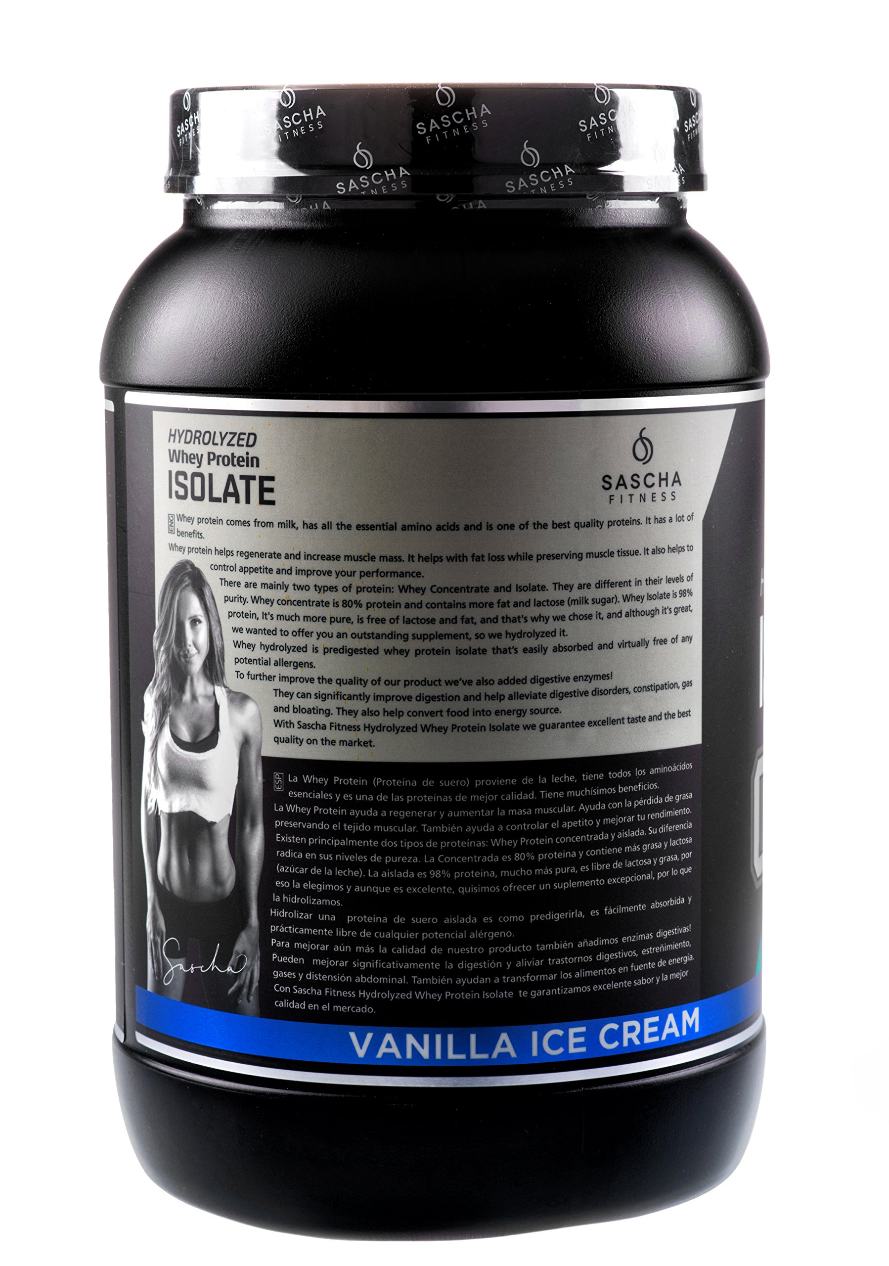 Sascha Fitness Hydrolyzed Whey Protein Isolate,100 GrassFed (2 Pounds