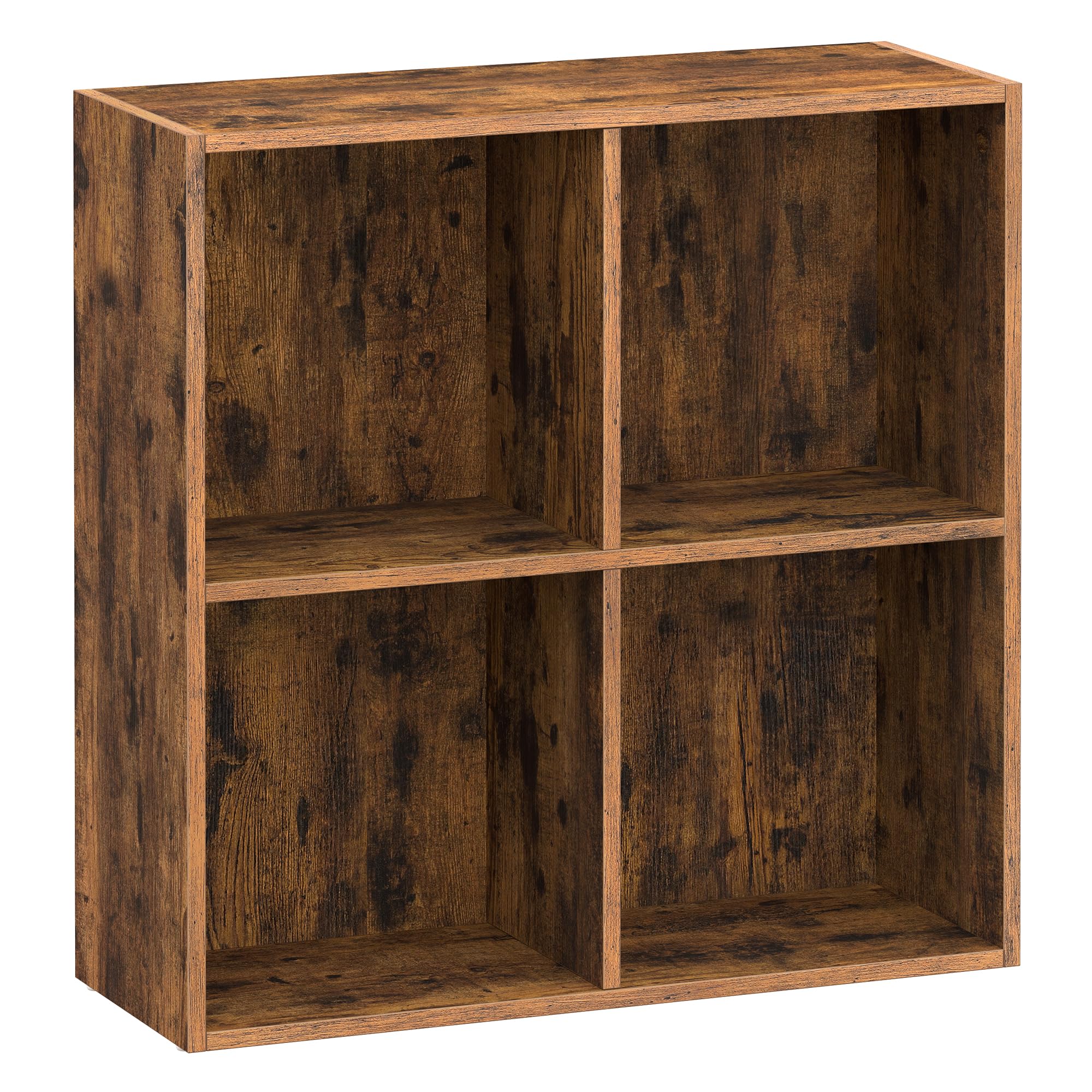VASAGLE Custos Collection - Bookshelf, Bookcase, Cube Shelf with 4 Compartments, 9.4 x 26 x 26 Inches, Storage Shelf, for Living Room, Home Office, Dining Room, Rustic Brown ULBC476K01 Image VASAGLE Custos Collection - Bookshelf, Bookcase, Cube Shelf with 4 Compartments, 9.4 x 26 x 26 Inches, Storage Shelf, for Living Room, Home Office, Dining Room, Rustic Brown ULBC476K01 Image