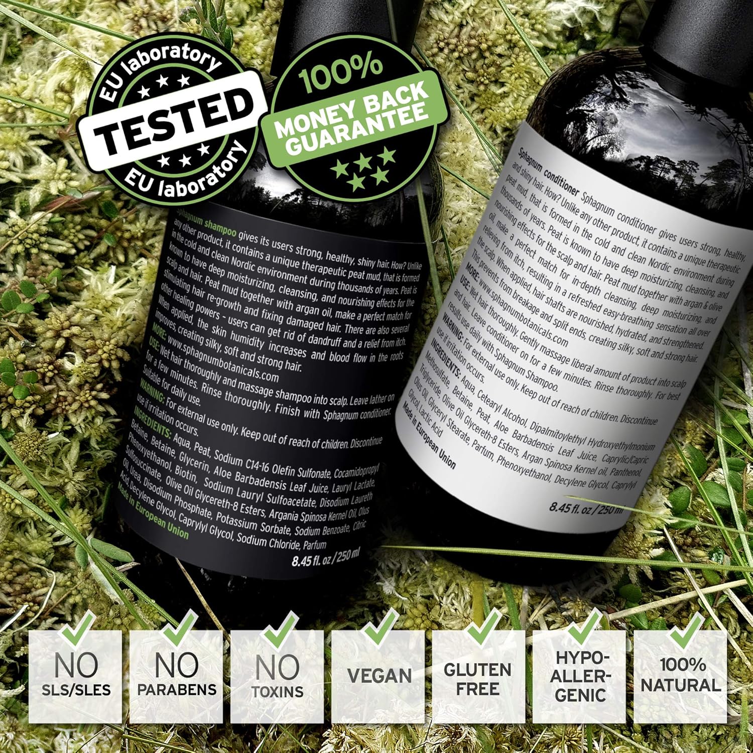 Hair Growth Shampoo and Conditioner - Natural Argan Oil with Peat Mud for Effective Hair Loss Treatment. : Beauty