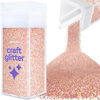 Hemway Glitter Shaker Rose Gold Holographic 130g Microfine Craft Glitter