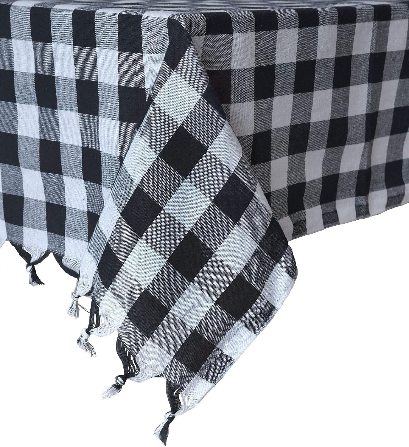 Best black and white plaid table cloth