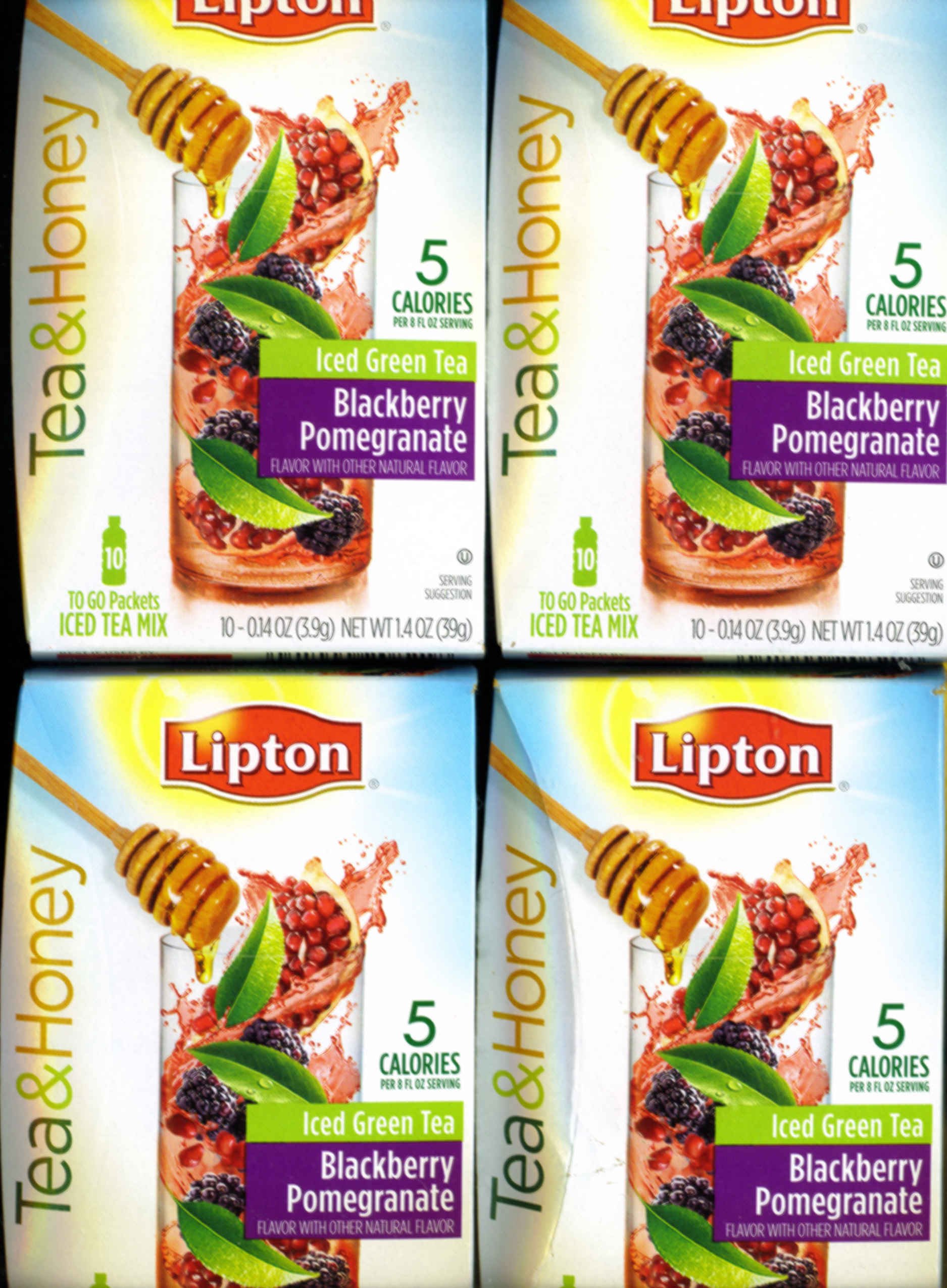 Lipton Tea and Honey Iced Green Tea ToGo Packets, Blackberry
