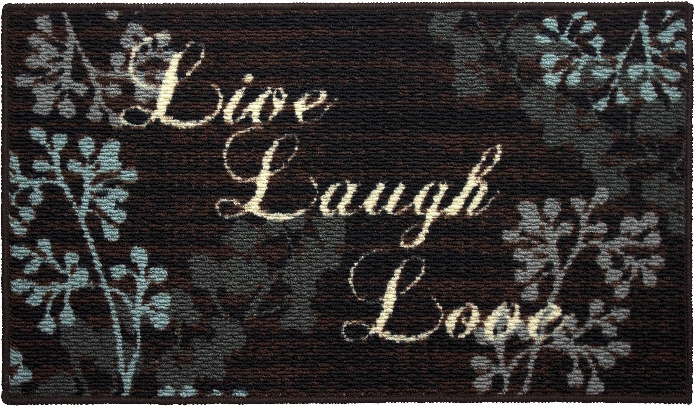 Structures Textured Loop 18 x 30 in. Oblong Kitchen Rug, Live Laugh Love