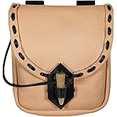 Mythrojan Leather Belt Pouch Medieval Original Leather Bag Costume Accessories Pouch Viking Belt Coin Bag (Leather Pouch, Natural)