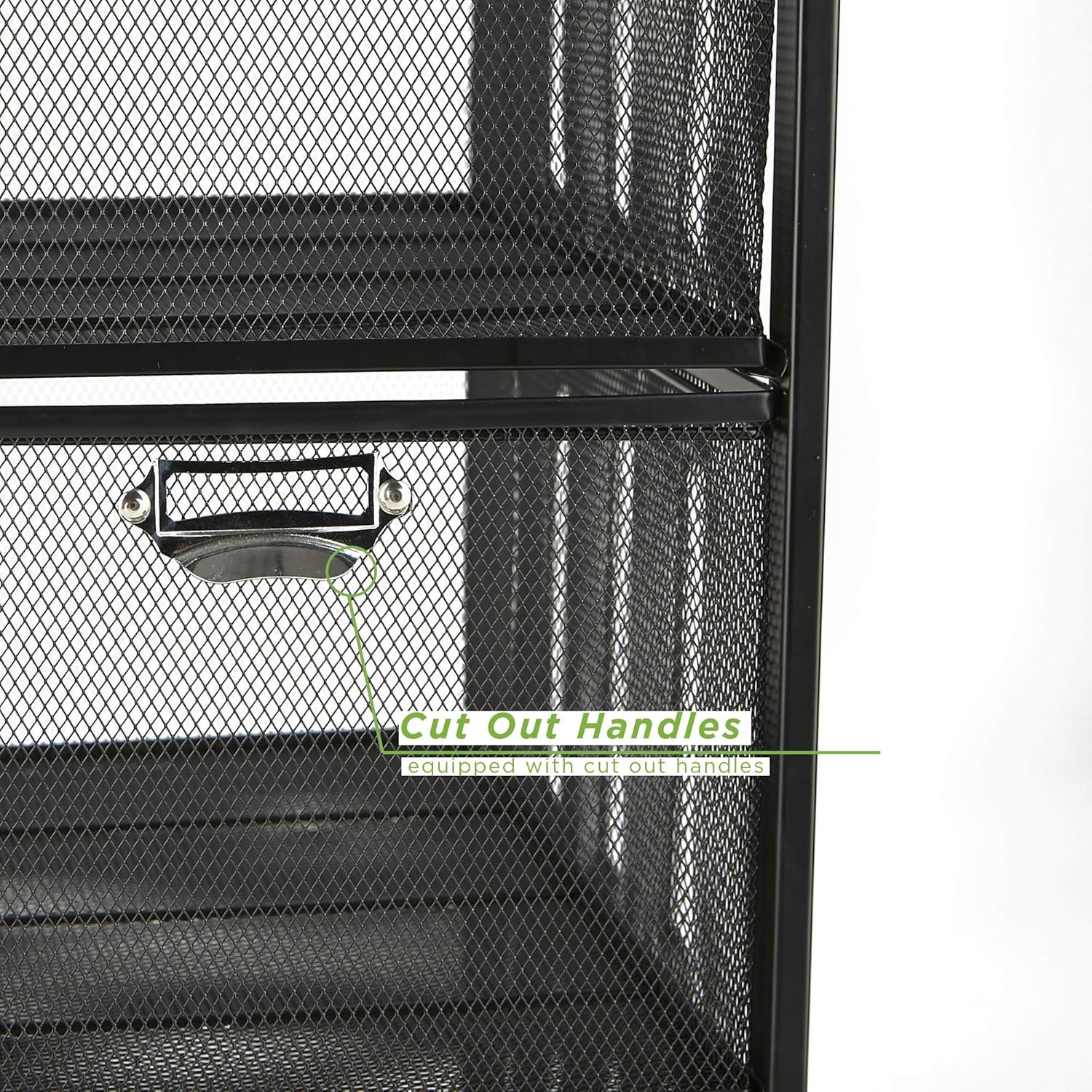 Mind Reader 3TWHEEL-BLK 3-Tiered, Rolling Mesh, Metal, File, Utility, Office Storage, Heavy Duty Multi-Purpose Cart, Black 3 Drawer: Home & Kitchen