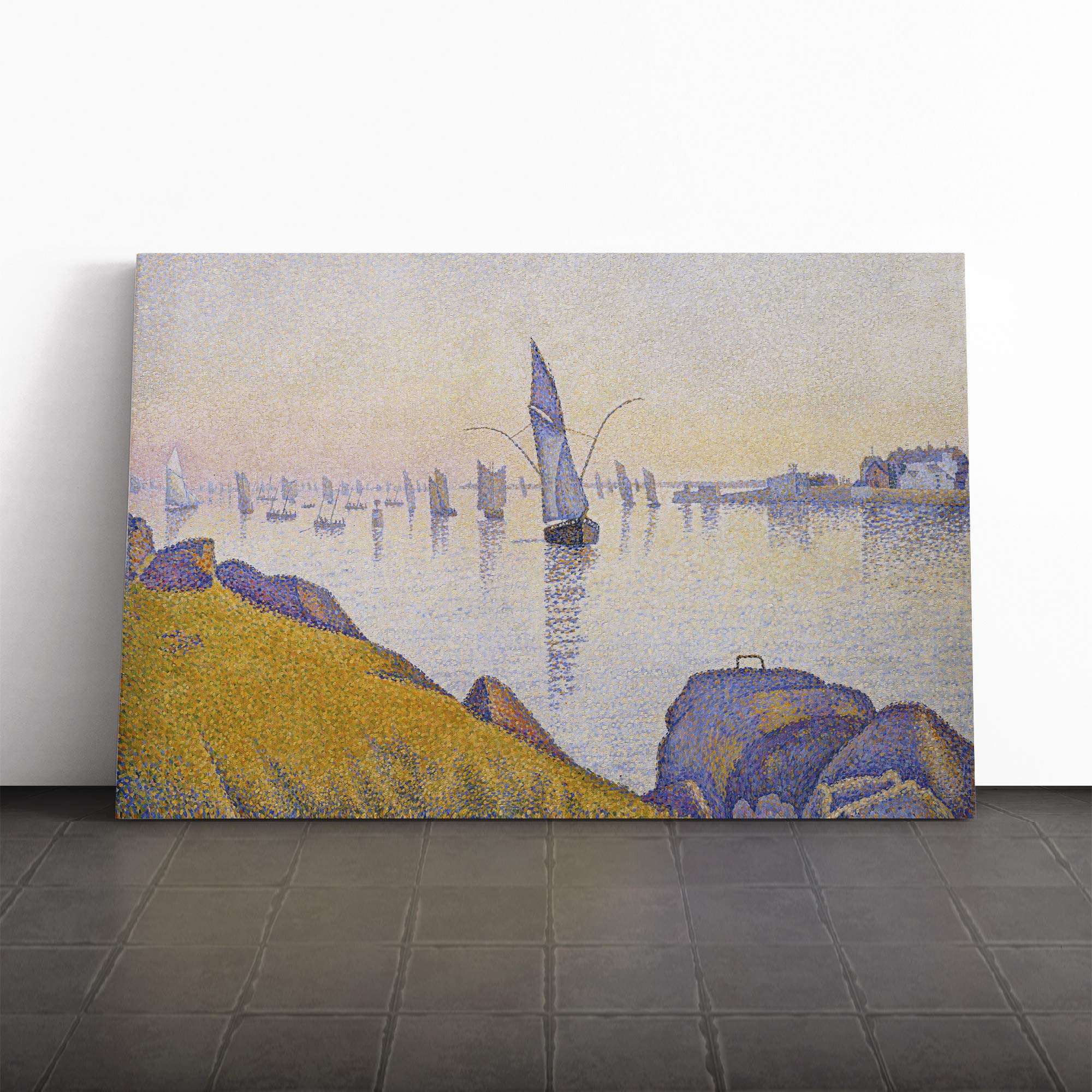 Paul Signac Concarneau Canvas Print | Gallery Wrapped 30mm Frame Wall Art | 20x14 inches | Ready to Hang | Modern Picture | Living Room Bedroom Lounge Office