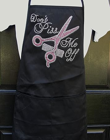 Hair Stylist Tools Rhinestone Two Pocket Cotton Blend Apron