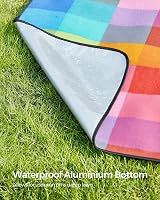 SONGMICS Fleece Picnic Blanket 195 x 150 cm Waterproof Karomuster UK view 4