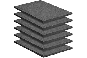 Tmovjxv 6 Pcs Polyurethane Foam Sheets- 16x12x1 Inch Tool Box Polyurethane Pads- Cuttable Foam Inserts for Cases Toolbox Came