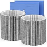XBWW 2 Packs 511 Mixed Carbon Replacement filter Compatible with Blue Pure 511 Air Purifi-er with 2pcs Washable Cloth Cover Pre-filters
