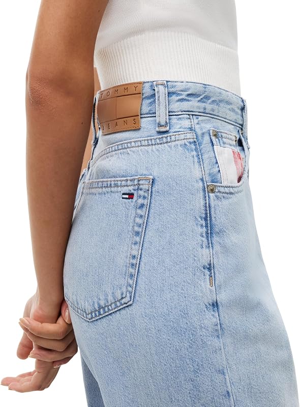 Damen Jeans Hose Mom Jean Tapered Fit, Blau (Denim Light), 30W/32L