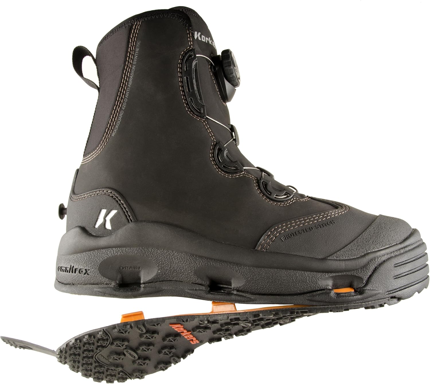 Korkers Devil's Canyon Wading Boots - Athletic and Glove-like Fit - Includes Interchangeable Kling-On & Studded Kling-On Soles : Fishing Wader Boots : Sports & Outdoors