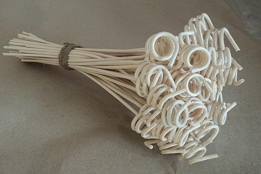 Pure Source India Rattan and Wicker Spiral Reed Sticks, 6-inch, Multicolour (Pack of 10)